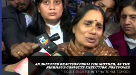 AN AGITATED REACTION FROM THE MOTHER, AS THE NIRBHAYA CONVICTS EXECUTION, POSTPONES