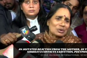 AN AGITATED REACTION FROM THE MOTHER, AS THE NIRBHAYA CONVICTS EXECUTION, POSTPONES