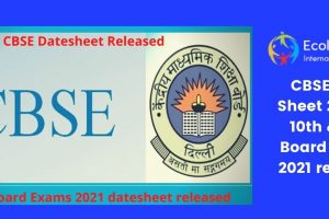 CBSE Date Sheet 2021 for 10th & 12th Board Exams 2021 released