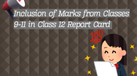 Inclusion of Marks from Classes 9-11 in Class 12 Report Card